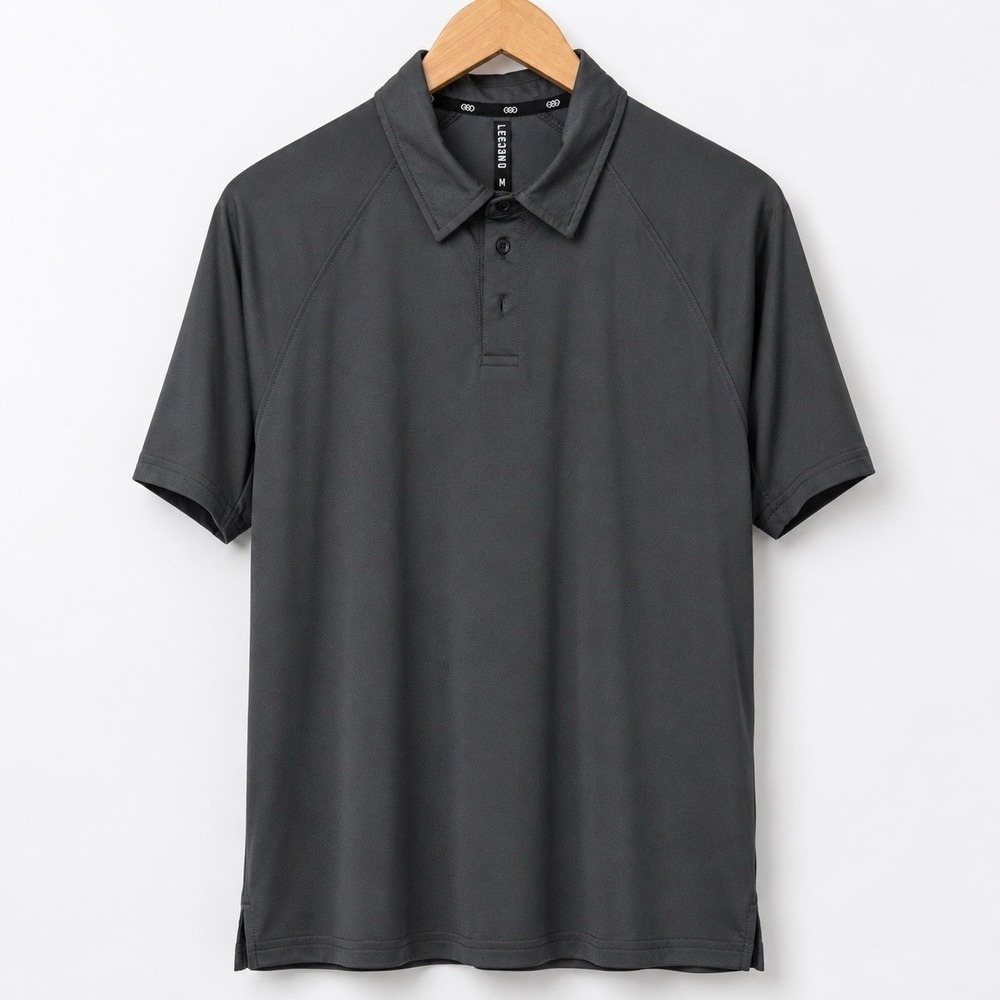 LEG3ND Gray Performance Stretch Polo Golf Athletic Shirt Size Medium